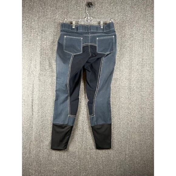 Womens Equestrian Dark Navy Blue Horse Riding Breeches 32R Pants Stretch - Picture 2 of 5